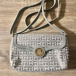 Tommy Hilfiger Gray Monogram Crossbody Bag